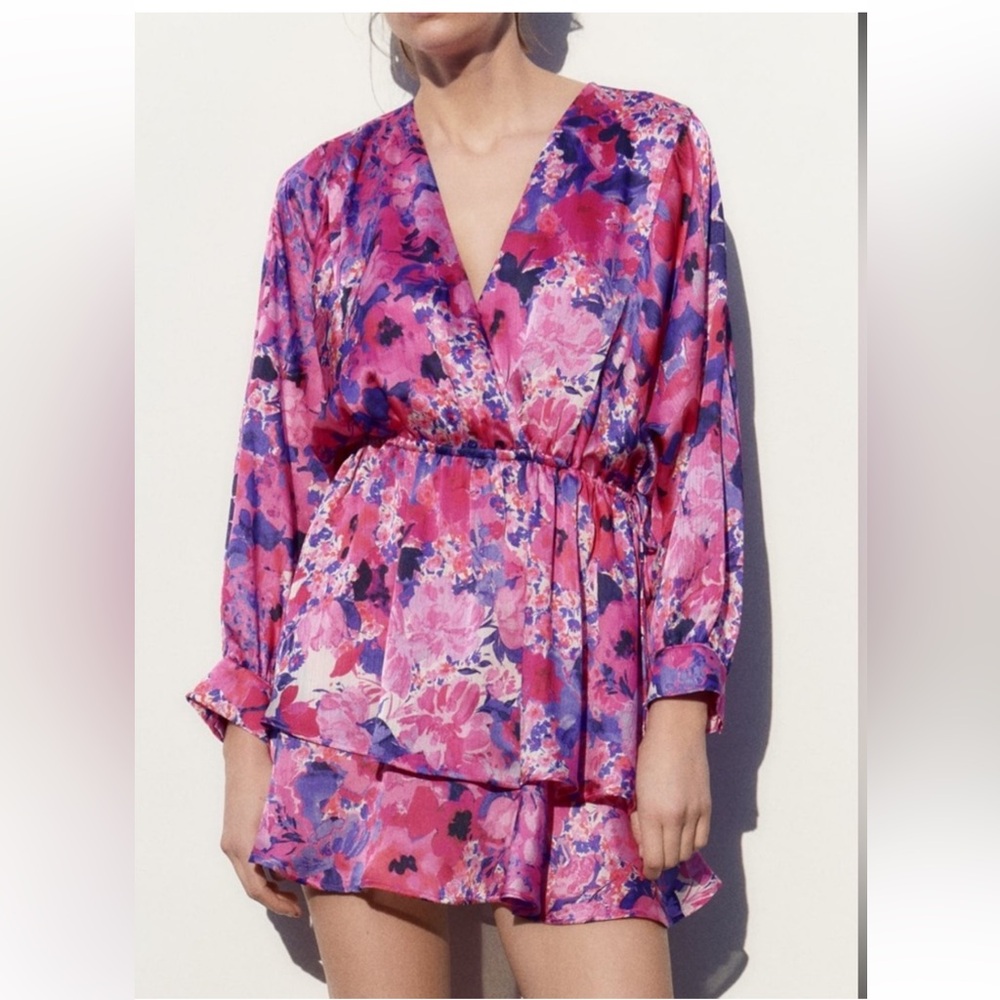 ZARA  FLORAL RUFFLED DRESS | Medium